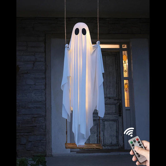 Hanging Swing Ghost Decoration Halloween 2026 Porch Lights