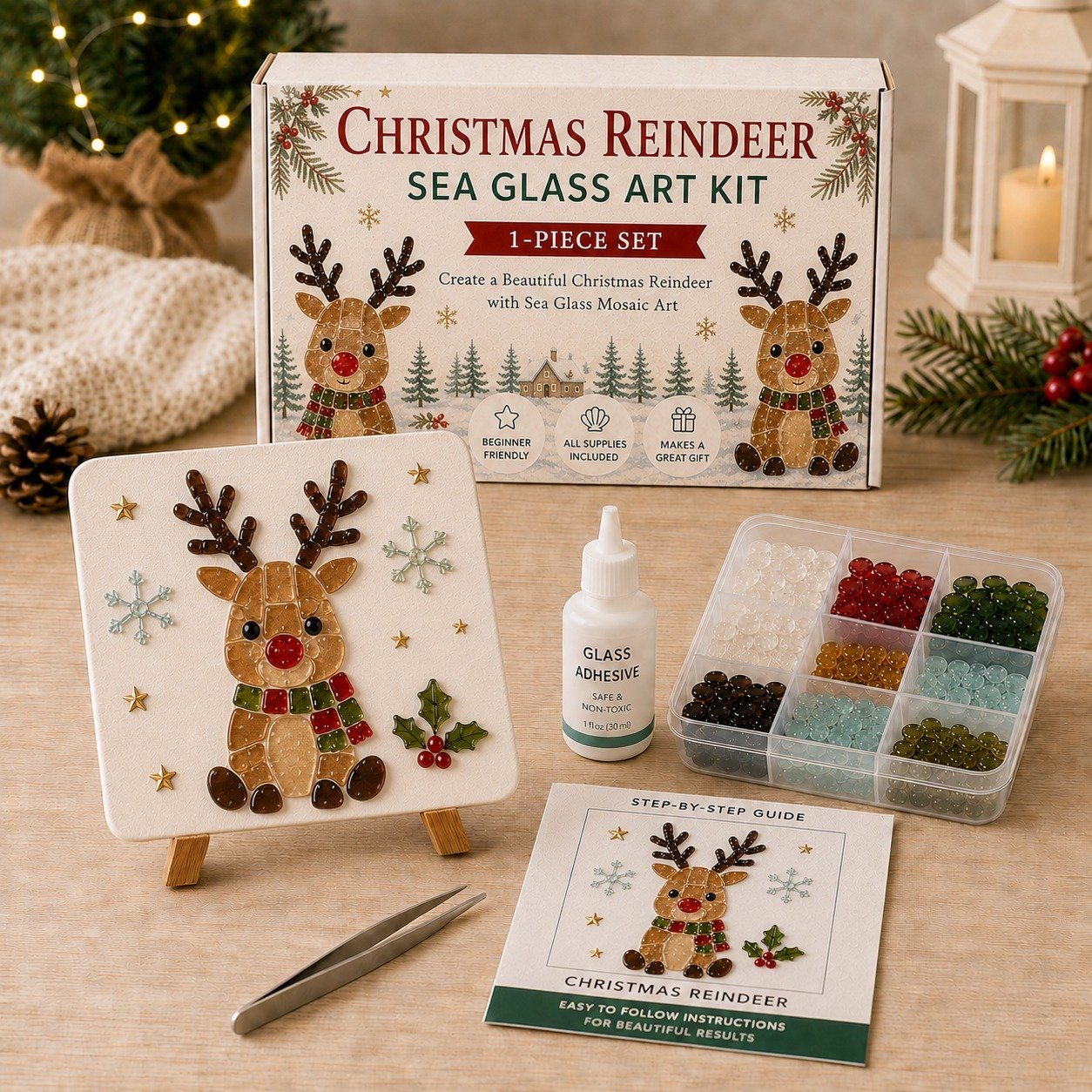 🎄 Create Your Own Magical Christmas Sea Glass Art ✨