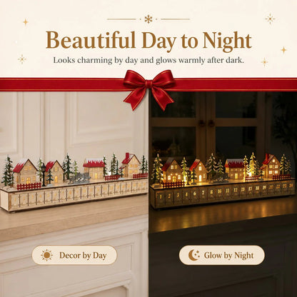 🏡🎁Wooden Village Advent Calendar With Led Glow(DIY Material Kit)