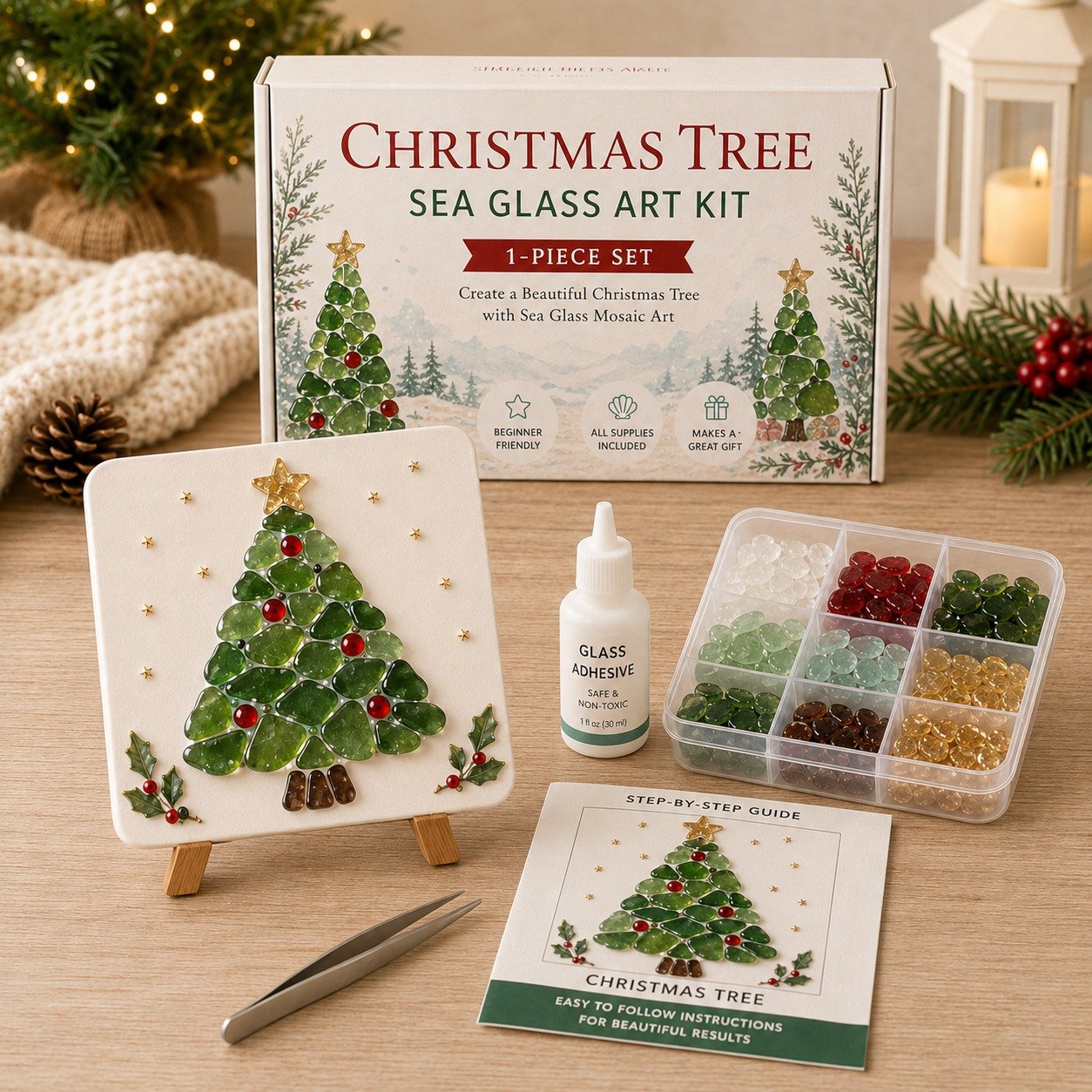 🎄 Create Your Own Magical Christmas Sea Glass Art ✨