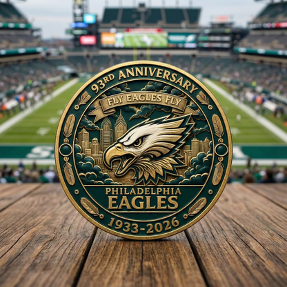 Philadelphia Eagles 93rd Anniversary Commemorative Coin - 1933–2026