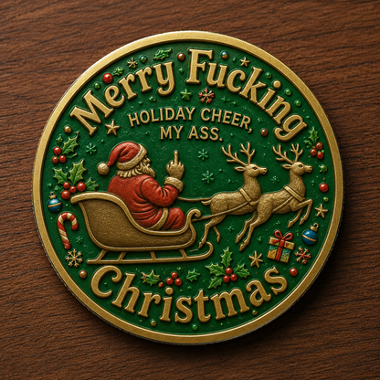 🎁Last Day 49% OFF - Merry F*cking Christmas Coin🎄Funny Adult Humor Christmas Gift & Collectible