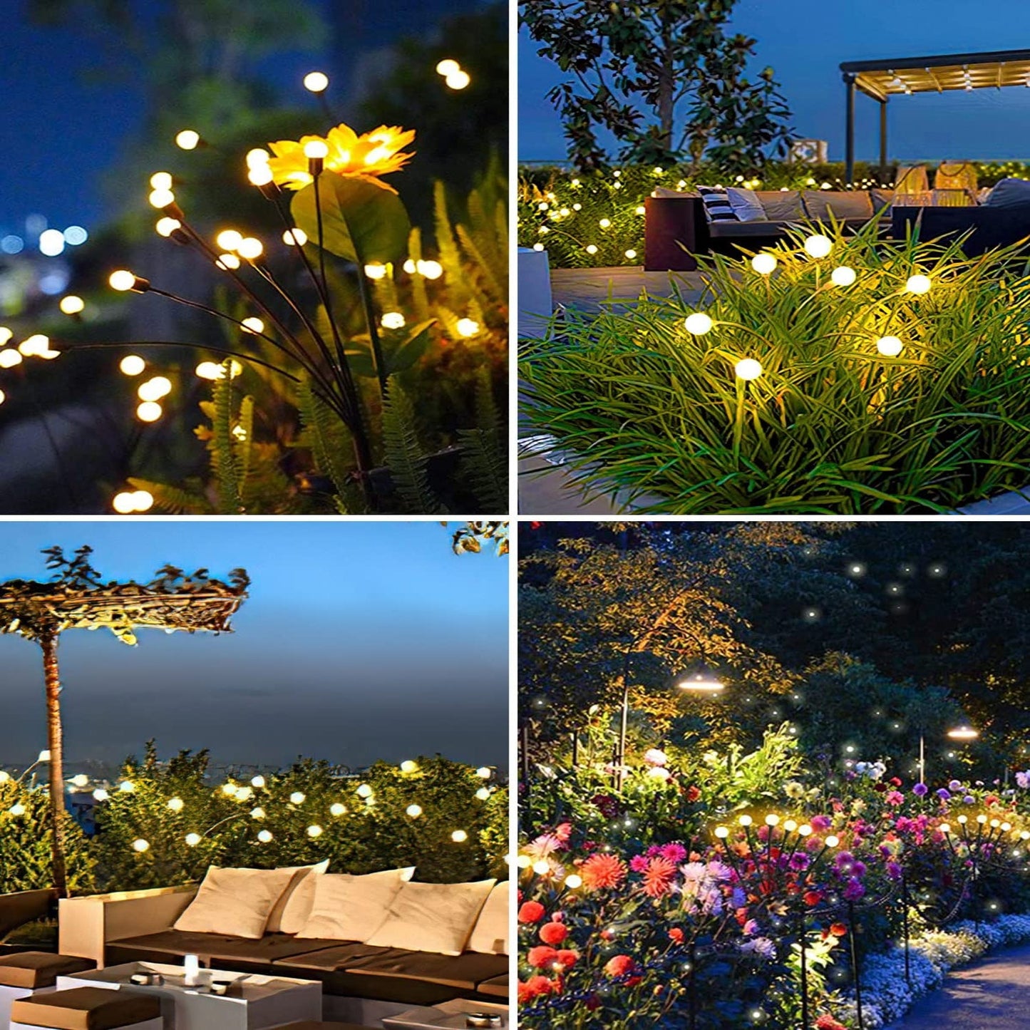 Solar Firefly Garden Lights - New Upgraded Solar Swaying Light 8 LED Starburst Solar Outdoor Lights Solar Firefly Lights Outdoor Waterproof Solar Garden Decorative Lights For Yard Patio Pathway, Pack Of 1 - RS6133