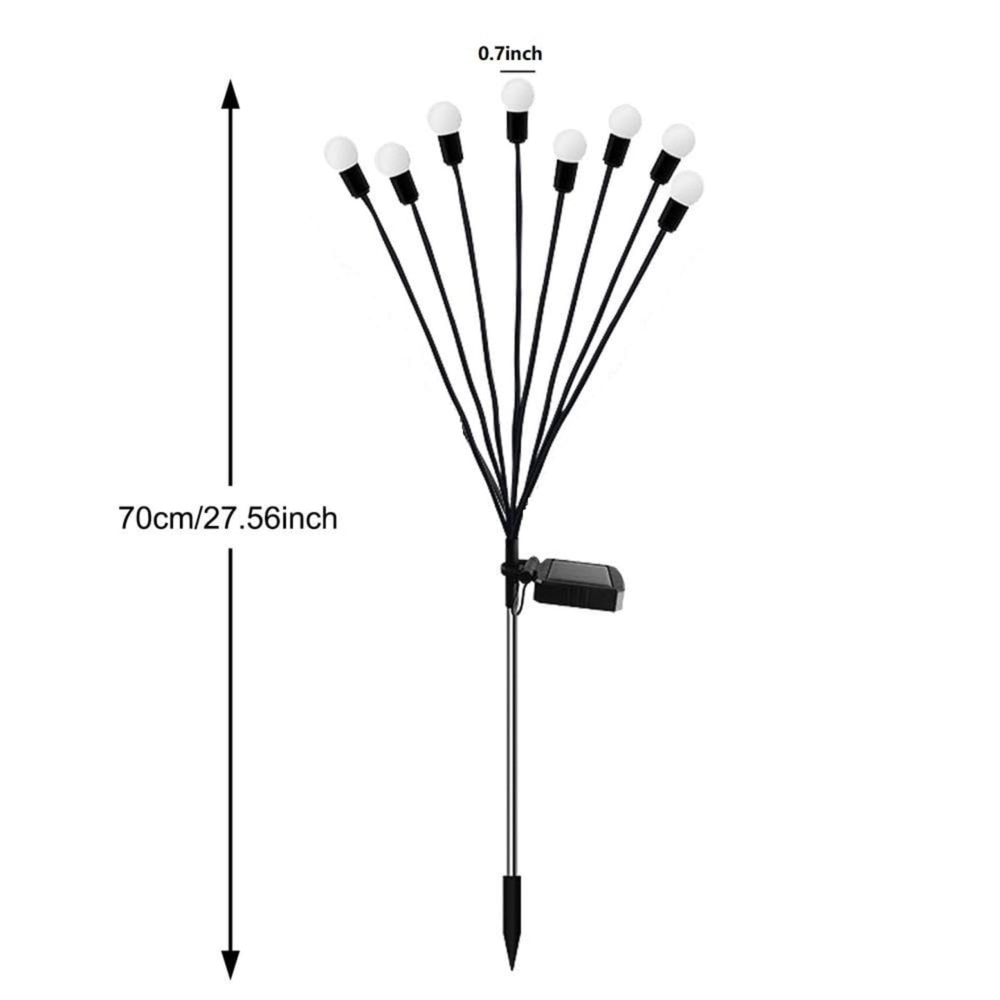 Solar Firefly Garden Lights - New Upgraded Solar Swaying Light 8 LED Starburst Solar Outdoor Lights Solar Firefly Lights Outdoor Waterproof Solar Garden Decorative Lights For Yard Patio Pathway, Pack Of 1 - RS6133