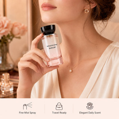 Voyage Nova Eau de Parfum for Women, Lychee Bergamot Ginger, Rose Peony Cocoa Blossom, Elegant Patchouli, Long Lasting Spring Fall Perfume, 50ml &1.7fl oz