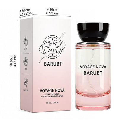 Voyage Nova Eau de Parfum for Women, Lychee Bergamot Ginger, Rose Peony Cocoa Blossom, Elegant Patchouli, Long Lasting Spring Fall Perfume, 50ml &1.7fl oz