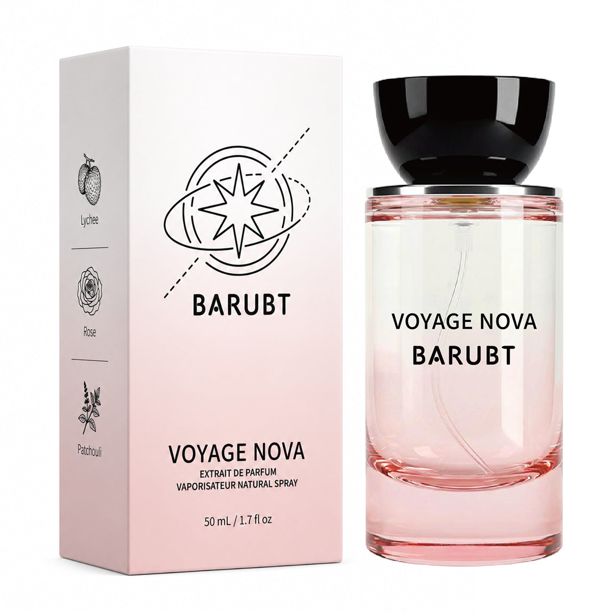 Voyage Nova Eau de Parfum for Women, Lychee Bergamot Ginger, Rose Peony Cocoa Blossom, Elegant Patchouli, Long Lasting Spring Fall Perfume, 50ml &1.7fl oz