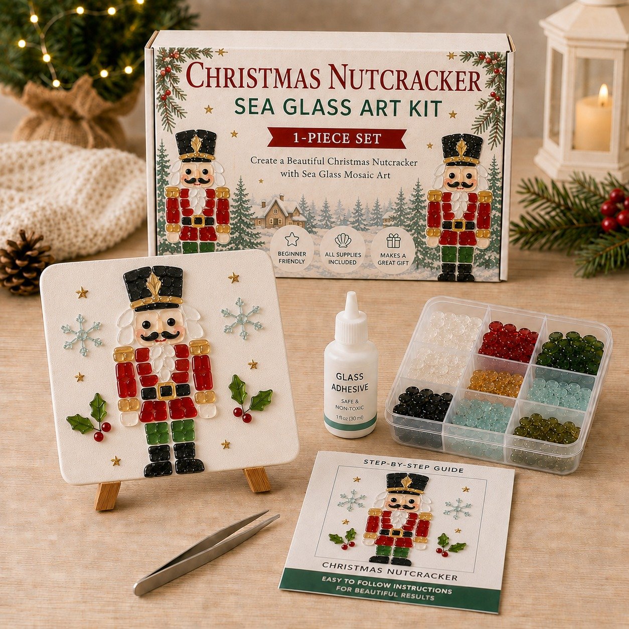 🎄 Create Your Own Magical Christmas Sea Glass Art ✨