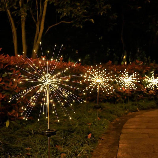 8-Mode LED Solar Firework Garden Lights - 90 LED, Flexible Copper Wire, IP65 Waterproof