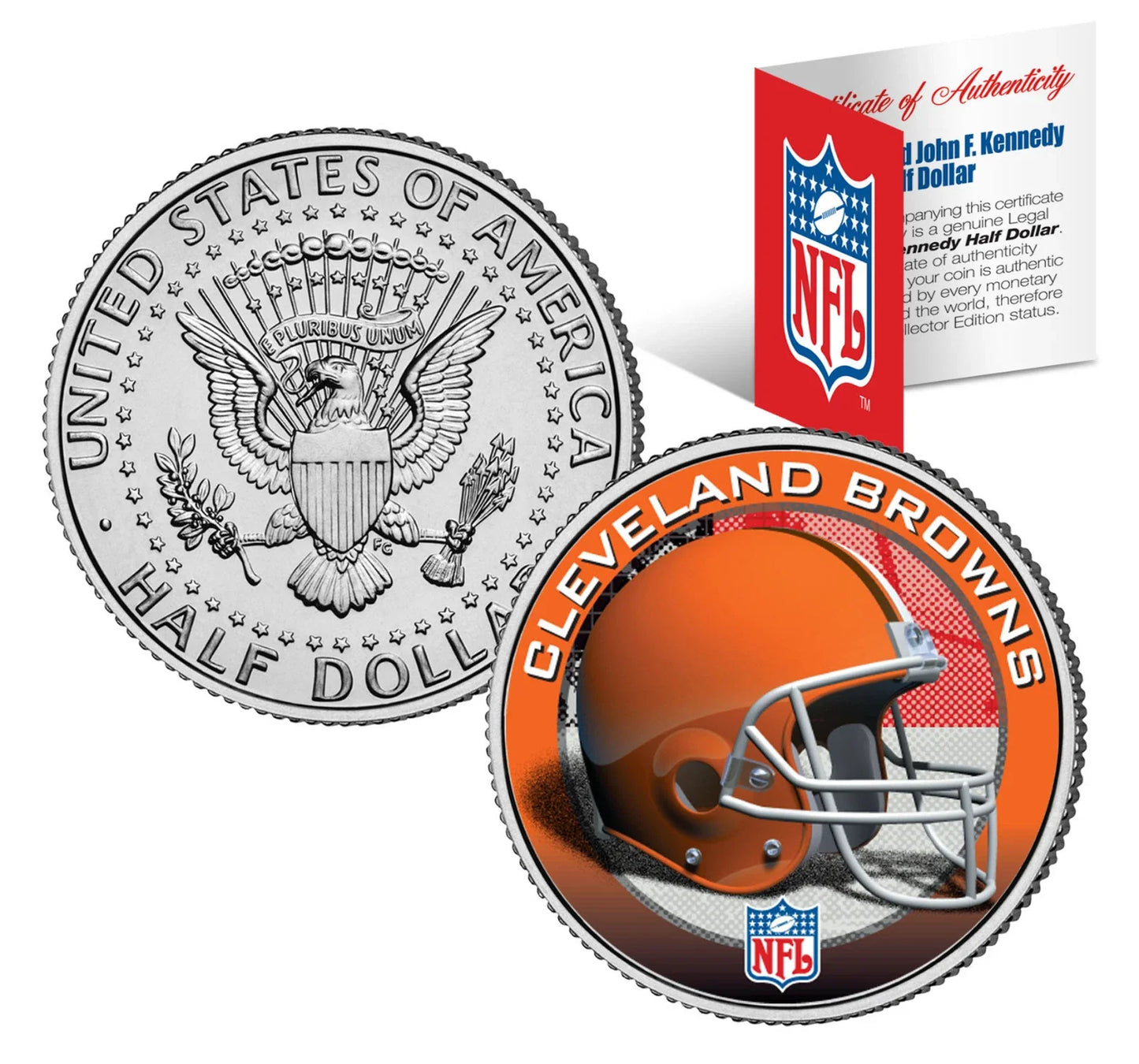 NFL HELMET LOGOS JFK Half Dollar US Football Coins OFFICIALLY LICENSED 32 TEAMS