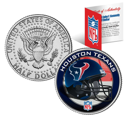 NFL HELMET LOGOS JFK Half Dollar US Football Coins OFFICIALLY LICENSED 32 TEAMS